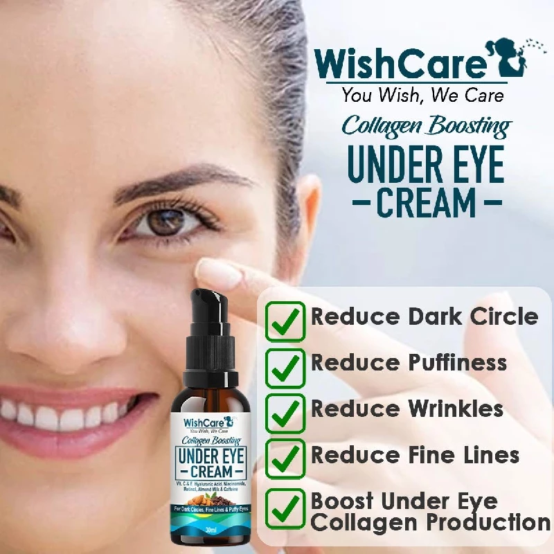WishCare Collagen Boosting Under Eye Cream For Dark Circle, Puffy Eyes & Wrinkles - Coffee & Almond, 30 ml-2.webp